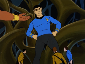 They figure out where Spock is, but he's already been cloned