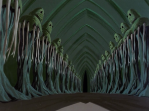 They show them their dead relatives. A human came to this planet and inadvertently brought a plague with him.