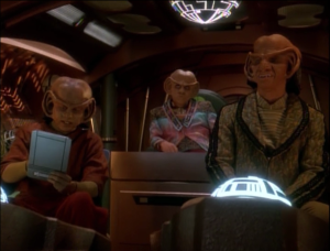 Quark gets his own ship. He decides to use to go to Earth to take Nog to start Starfleet training, and also transport some contraband of course