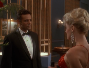 Bashir has a James Bond-like holodeck program