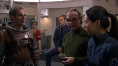 The Organians were impressed by Archer's sacrifice and Archer convinces them to fix Hoshi and Trip