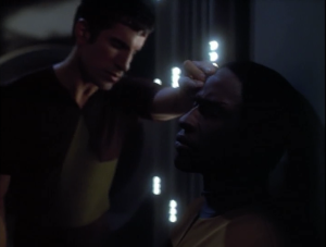 Tuvok plays along as someone interested in an underground market for dark thoughts, cause Tuvok has some good ones