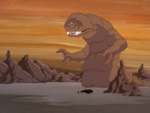 There's a giant rock monster on the planet!