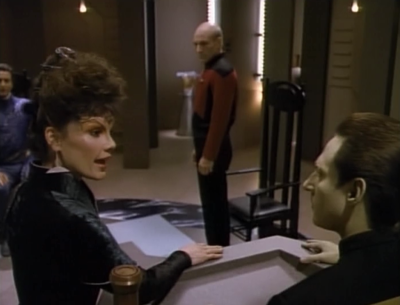 Data gets to be the judge. It doesn't go so well for Picard at first