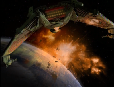 Dukat blows up all the klingons while they're on his ship