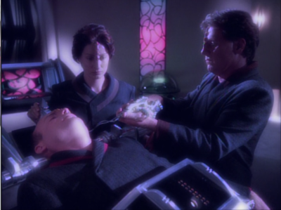 She remembers him stealing nano probes and using them on someone 