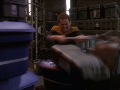 He wrecks up a cargo area!