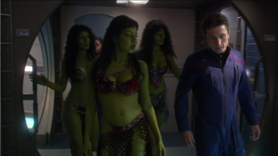 The Orion captains gives Enterprise 3 women as a gift