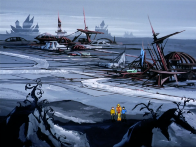 They beam to the planet that had the plague