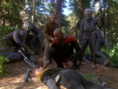 They aren't allowed to use phasers on the planet