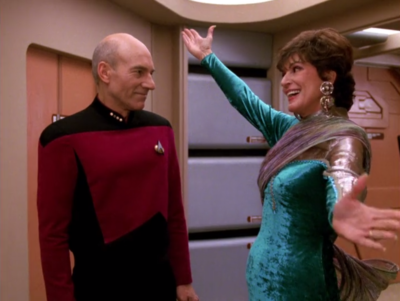 Lwaxana is on board
