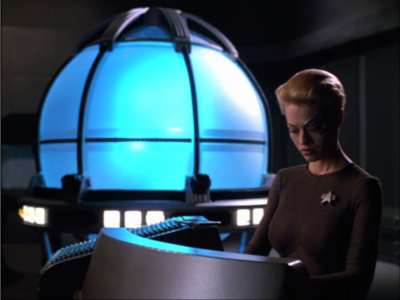 They beam them to Voyager