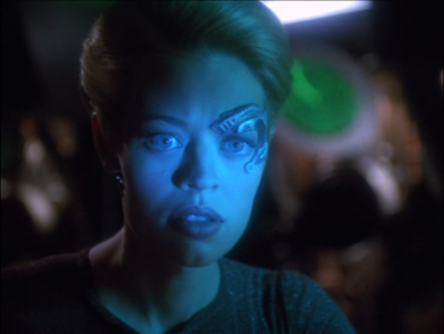 The molecules randomly become stable and Seven looks at them